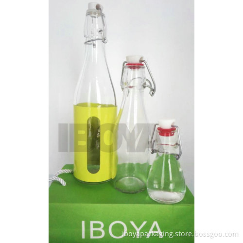 80ml-1000ml Round Swing Top Glass Water Bottles